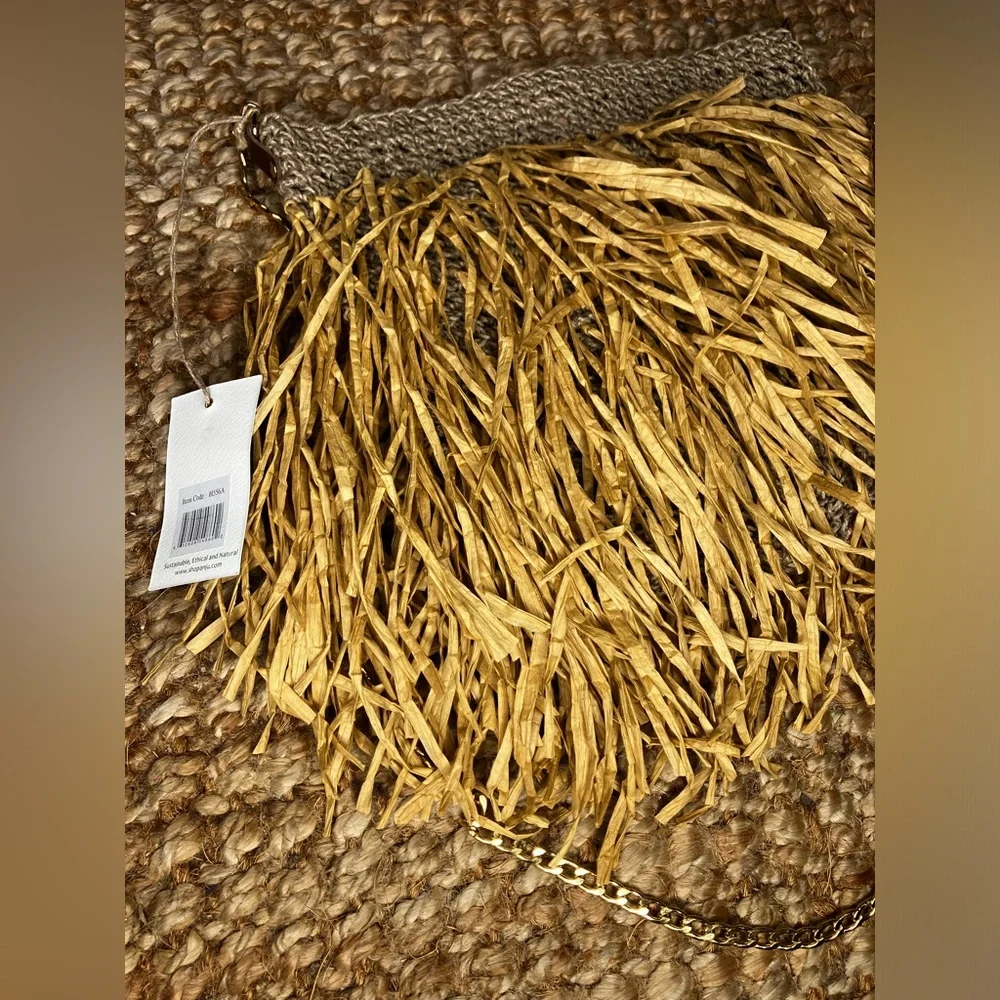 Anju NWT raffia Luau crossbody bag